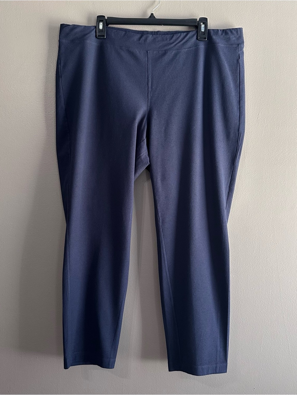 Eileen Fisher Slate Blue Gray Washable Crepe Straight Leg Pants Womens 1X
